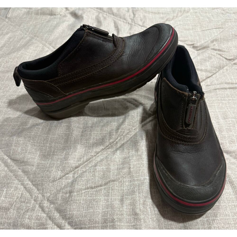 Clarks Muckers Zip Up Shoes Leather Rain Boots Ruck Womens Sz 5.5 EU 35.5 Brown